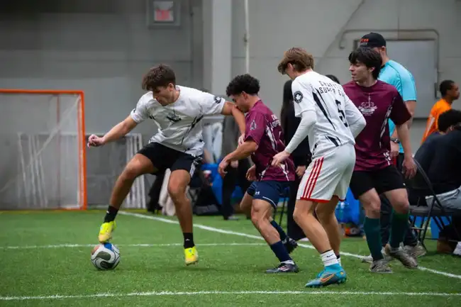 Action shot from a Charity Super Cup match