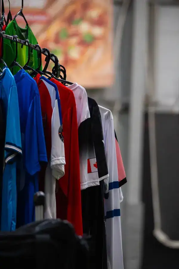 Merchandise rack from an event vendor