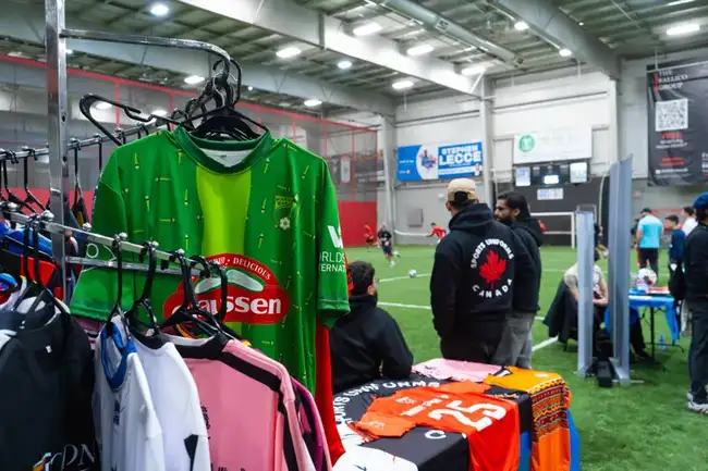 Sponsor and vendor merchandise on display