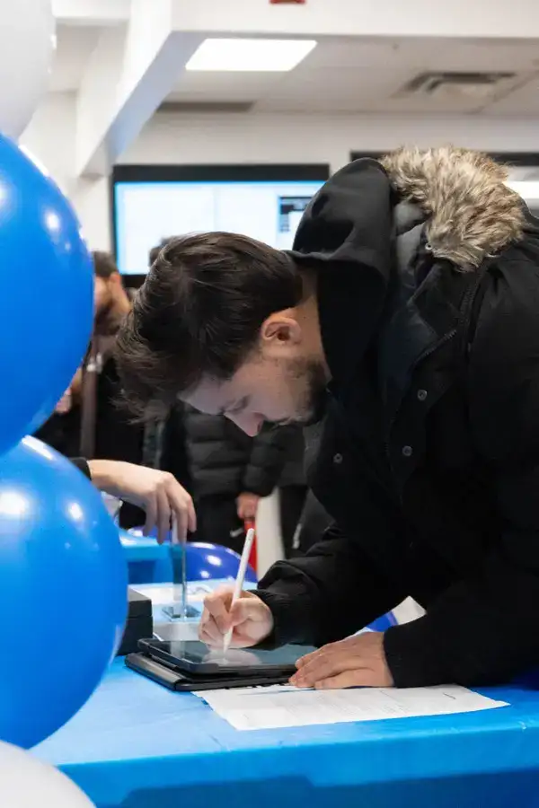 Registration check-in desk at the tournament